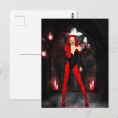 Carte Postale Fée Gothique Cramoisi (Devant / Derrière)