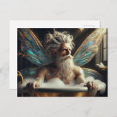 Carte Postale Fée homme Grey Cheveux dans le Bubblebath (Devant / Derrière)