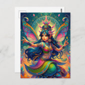 Carte Postale Fée indienne (Devant / Derrière)