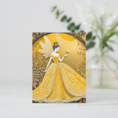 Carte Postale Fée jaune adorable (Debout devant)