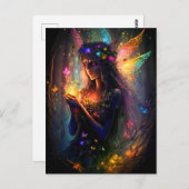 Carte Postale Fée magique Imaginaire de la forêt enchantée papil (Devant / Derrière)