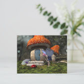 Carte Postale Fée mignonne à cheveux roses rencontre Ladybug (Debout devant)