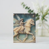 Carte Postale Fée montant son cheval (Debout devant)