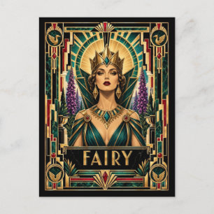 Carte Postale Fée, mythe Art déco