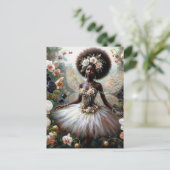 Carte Postale Fée Orchidée Fille Noire Avec Afro (Debout devant)