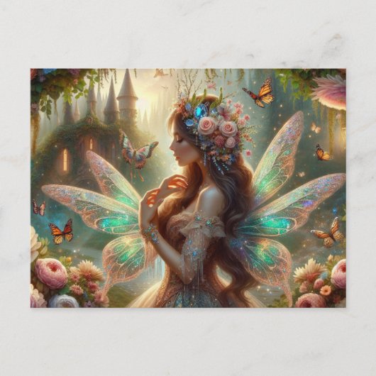 Carte Postale Fée papillon (Devant)