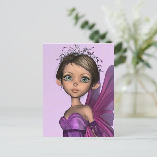 Carte Postale Fée rose (Debout devant)