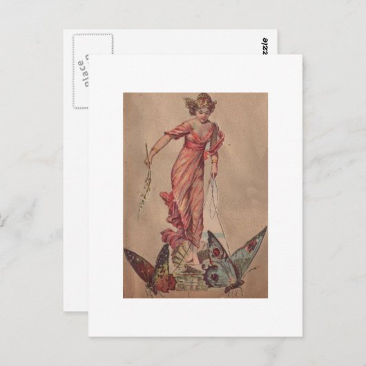 Carte Postale Fée rose (Devant / Derrière)