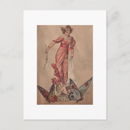 Carte Postale Fée rose (Devant)