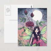 Carte Postale Fée Rose de Nuit (Devant / Derrière)