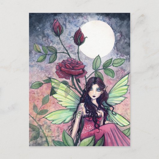 Carte Postale Fée Rose de Nuit (Devant)