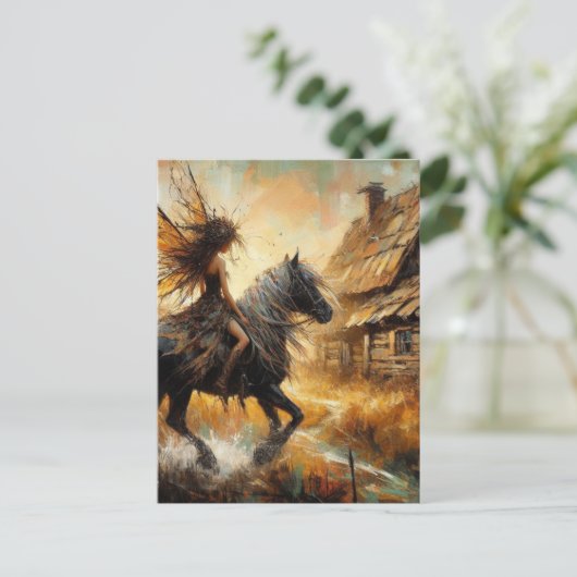 Carte Postale Fée sur le cheval (Debout devant)