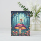 Carte Postale Fée sur un champignon (Debout devant)