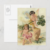 Carte Postale Fée Trèfle à Quatre Feuilles Fey (Devant / Derrière)