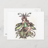 Carte Postale fée verte (Devant / Derrière)