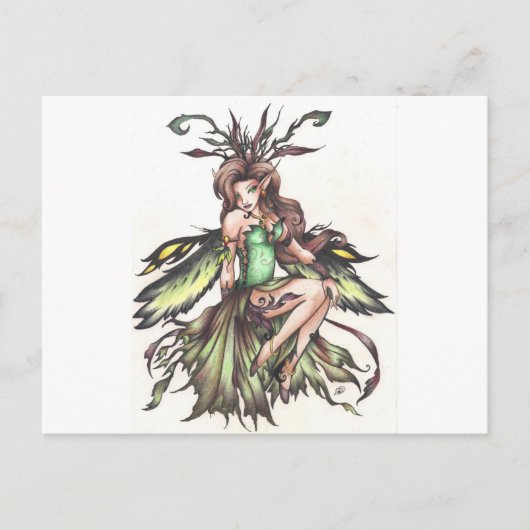 Carte Postale fée verte (Devant)
