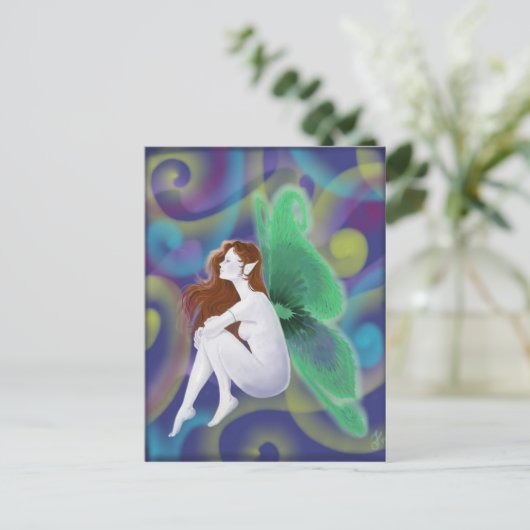 Carte Postale Fée verte (Debout devant)