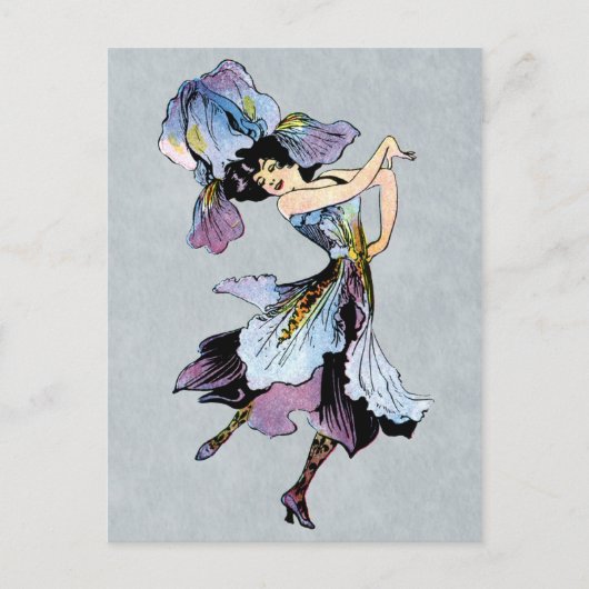 Carte Postale fée vintage iris (Devant)