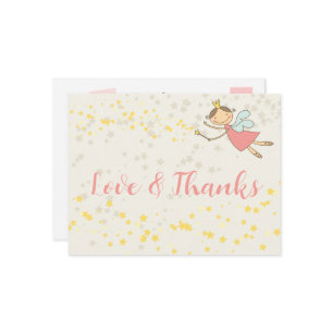 Carte Postale Fée Whimsical Princesse fille Merci d'anniversaire