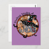 Carte Postale Feeling Kinda Witchy - Casquette de sorcière Hallo (Devant / Derrière)