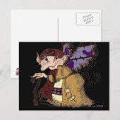 Carte Postale Féerie sombre Baba art populaire ukrainien (Devant / Derrière)