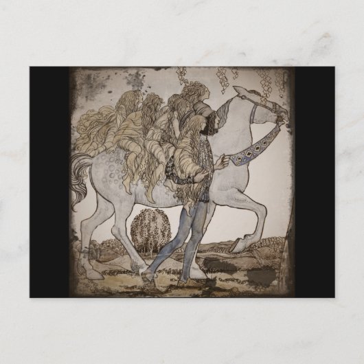 Carte Postale Féeries à cheval blanc (Devant)