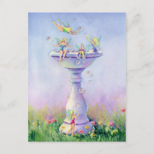 CARTE POSTALE FÉERIES BAIN À BULLE PAR SHARON SHARPE