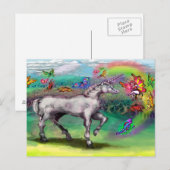 Carte Postale Féeries Unicorn arc-en-ciel (Devant / Derrière)