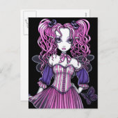 Carte postale féerique rose d'art de "Maegan" (Devant / Derrière)