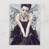 Carte postale féerique victorienne gothique triste