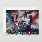 Carte Postale Fées assises (Devant / Derrière)