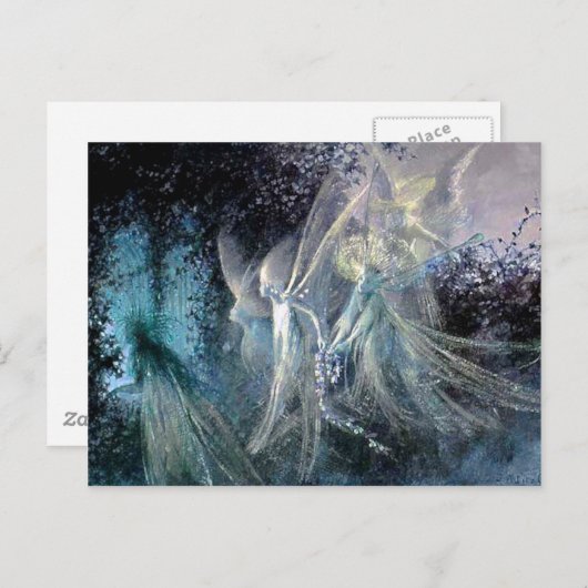 Carte Postale Fées bleues (Devant / Derrière)