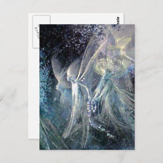 Carte Postale Fées bleues (Devant / Derrière)