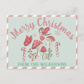 Carte Postale Fées et champignons de Noël mignons (Devant)