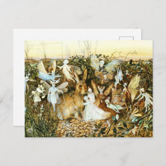 Carte Postale Fées et lapin (Devant / Derrière)