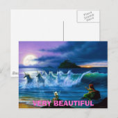 Carte Postale fées-sirènes-et-licornes, TRÈS BEAU (Devant / Derrière)