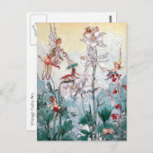 Carte Postale Fées vintage au jeu (Devant / Derrière)