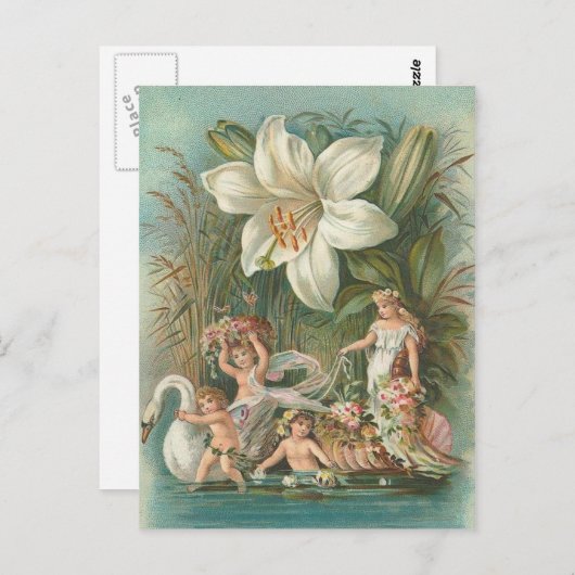 Carte Postale Fées vintages (Devant / Derrière)