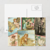 Carte Postale Fées vintages et sirènes (Devant / Derrière)