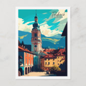 Carte Postale Feldkirch Autriche illustration de voyage vintage (Devant)