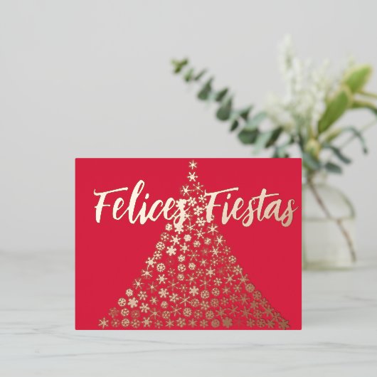 Carte postale Felices Fiestas Script Holiday (Debout devant)