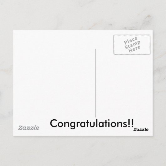 Carte postale Félicitations (Dos)