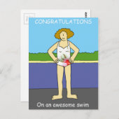 Carte Postale Félicitations à Awesome Swim pour elle (Devant / Derrière)