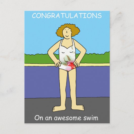 Carte Postale Félicitations à Awesome Swim pour elle (Devant)