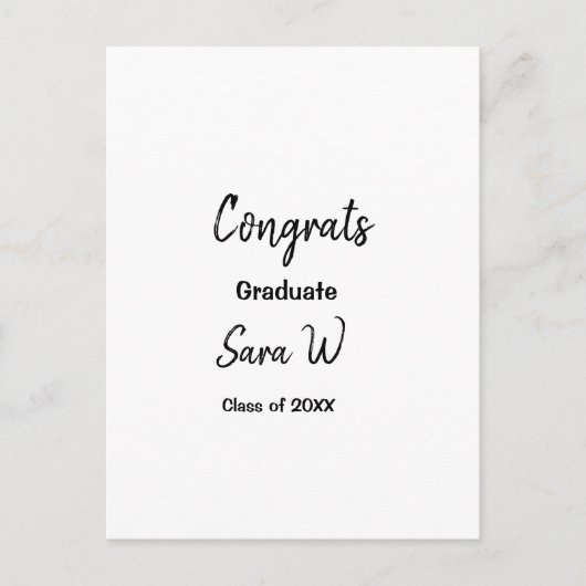 Carte Postale Félicitations à la promotion de l'année nom de l'é (Devant)