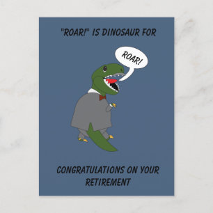 Carte Postale Félicitations à la retraite Dinosaur Personnaliser