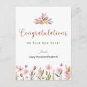 Carte Postale Félicitations à l'agent immobilier Fleurs Personna (Devant)