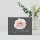 Carte Postale Félicitations à l'Arrière - plan Rose Rose Grey (Debout devant)