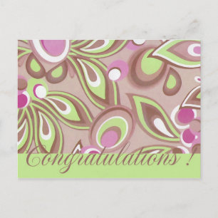 Carte Postale Félicitations à Magic Green & Purple