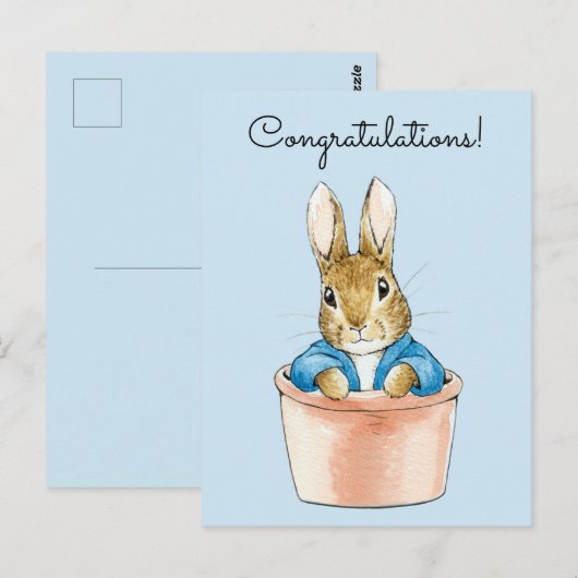 Carte Postale Félicitations à Pierre le lapin (Devant / Derrière)